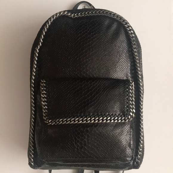 Very Rare! Stella McCartney Falabella Faux Snake Skin / Python Embossed Backpack - Picture 4 of 12